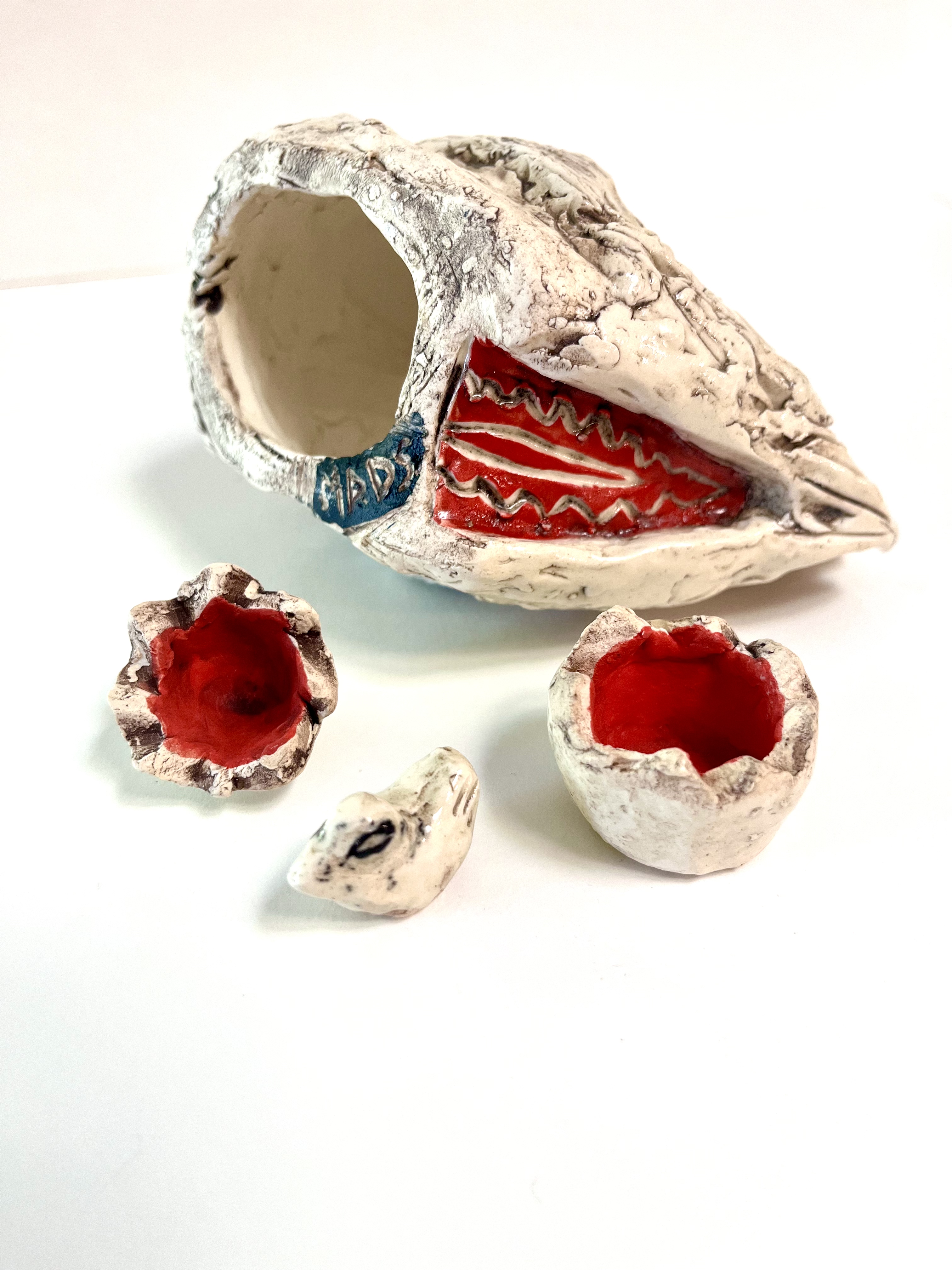 Breaking a few eggs, cone 6 white clay